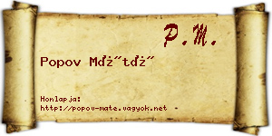 Popov Máté névjegykártya